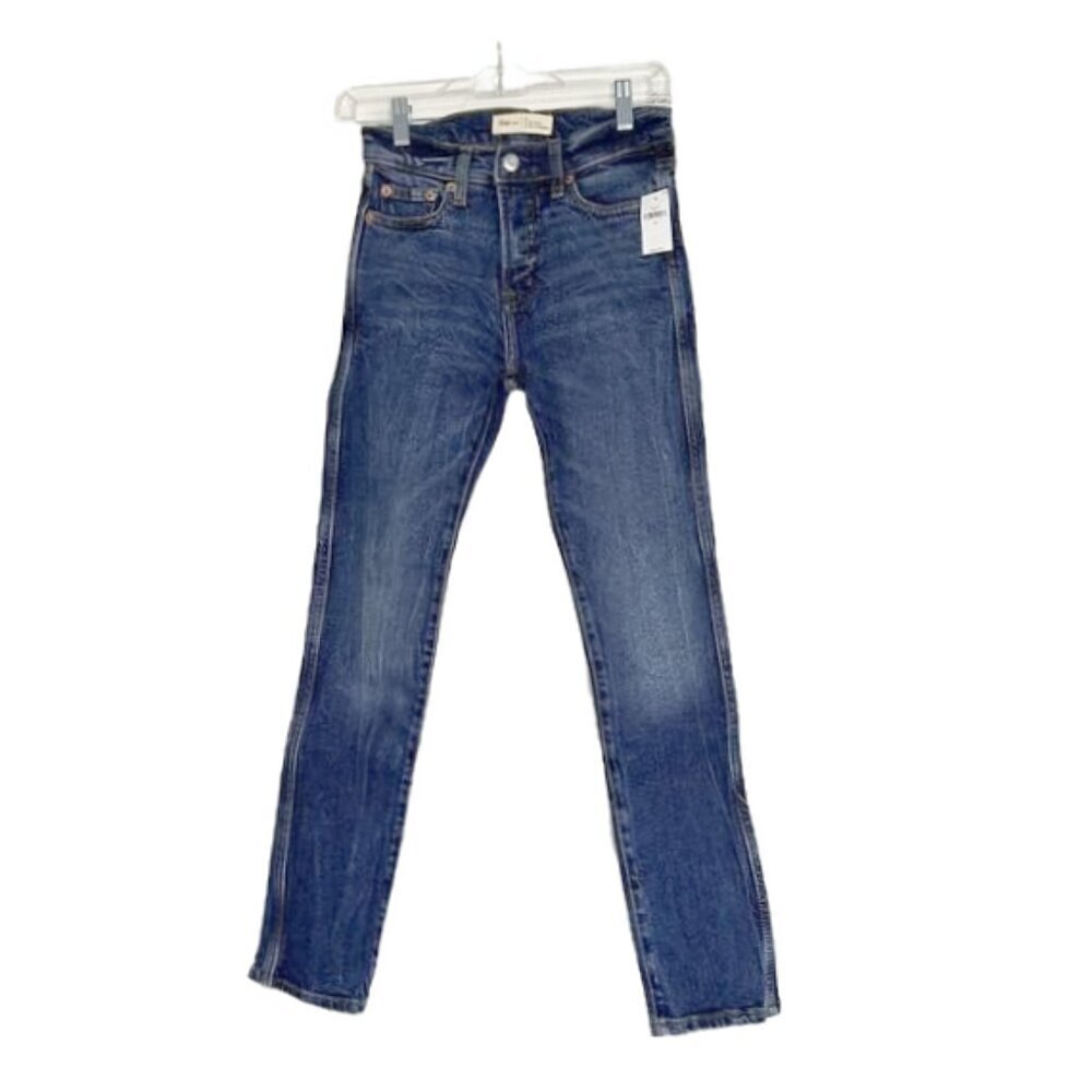 NWT GAP High Rise Slim Straight Classic 5 button zip closure Denim Jeans size 24